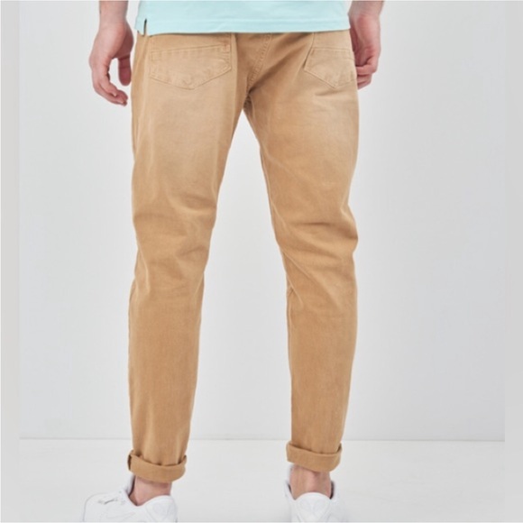 Zara men’s jeans skinny carrot fit sz 31 (40) NWT tan wash with frayed bottom - Picture 5 of 5